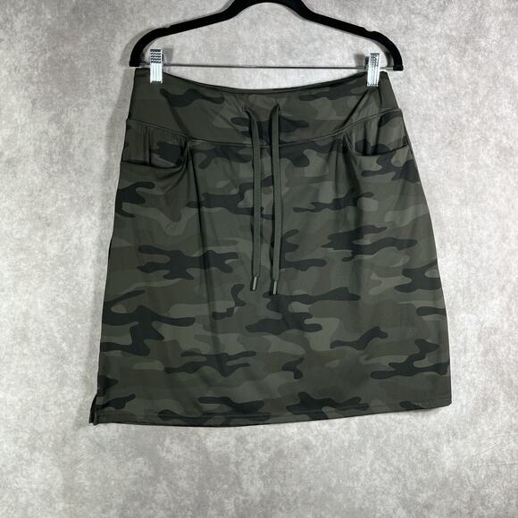 Santiny‎ Skirt Skort Womens Large Camouflage Camo Athletic Drawstring Pockets - Picture 1 of 9